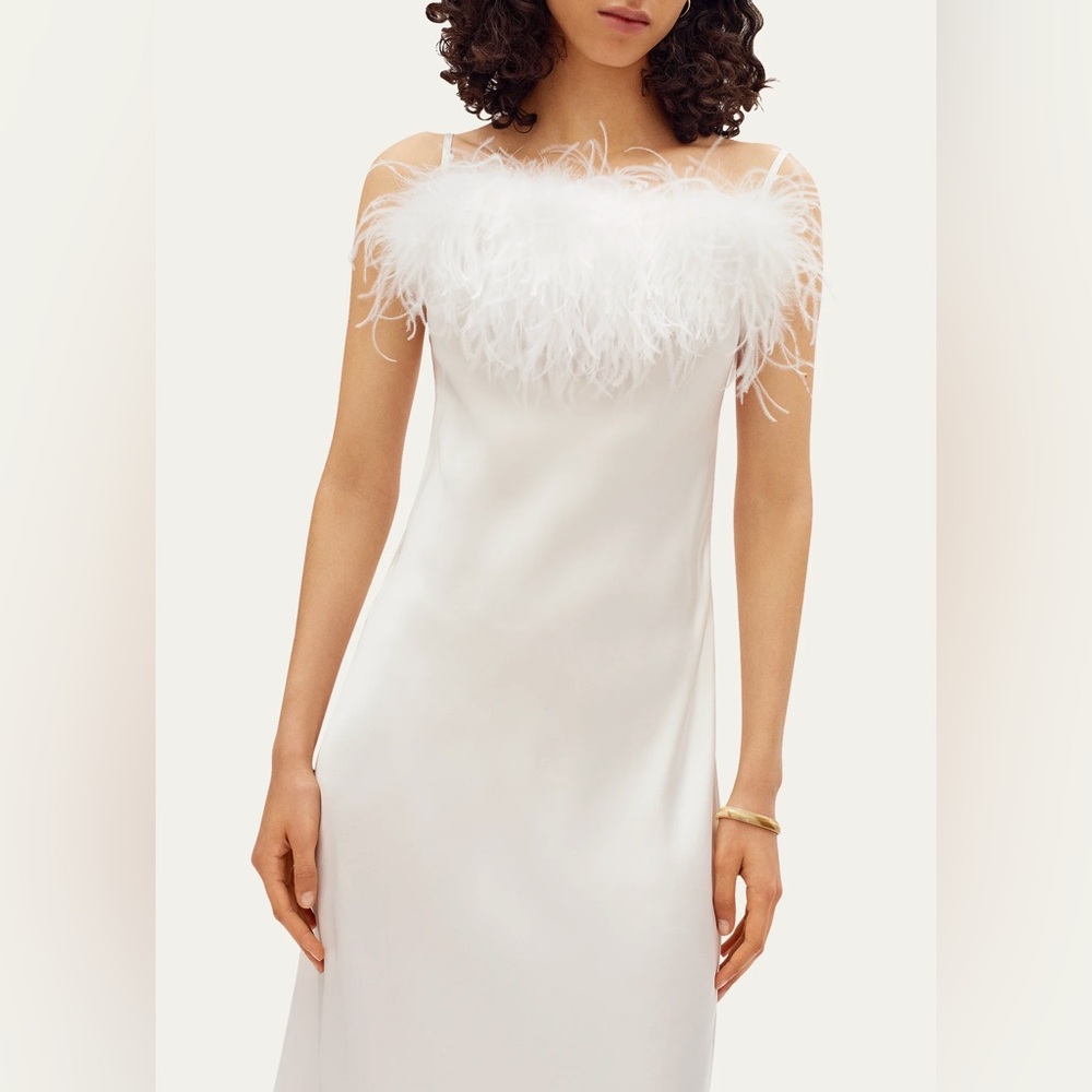 SLEEPER Boheme Slip Dress with Feathers NEW - Picture 8 of 16
